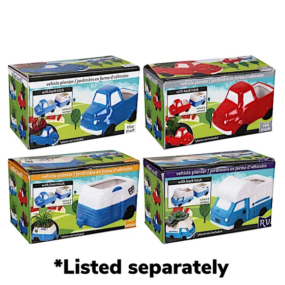 RED PICK UP TRUCK CERAMIC PLANTER NWT - Picture 9 of 10